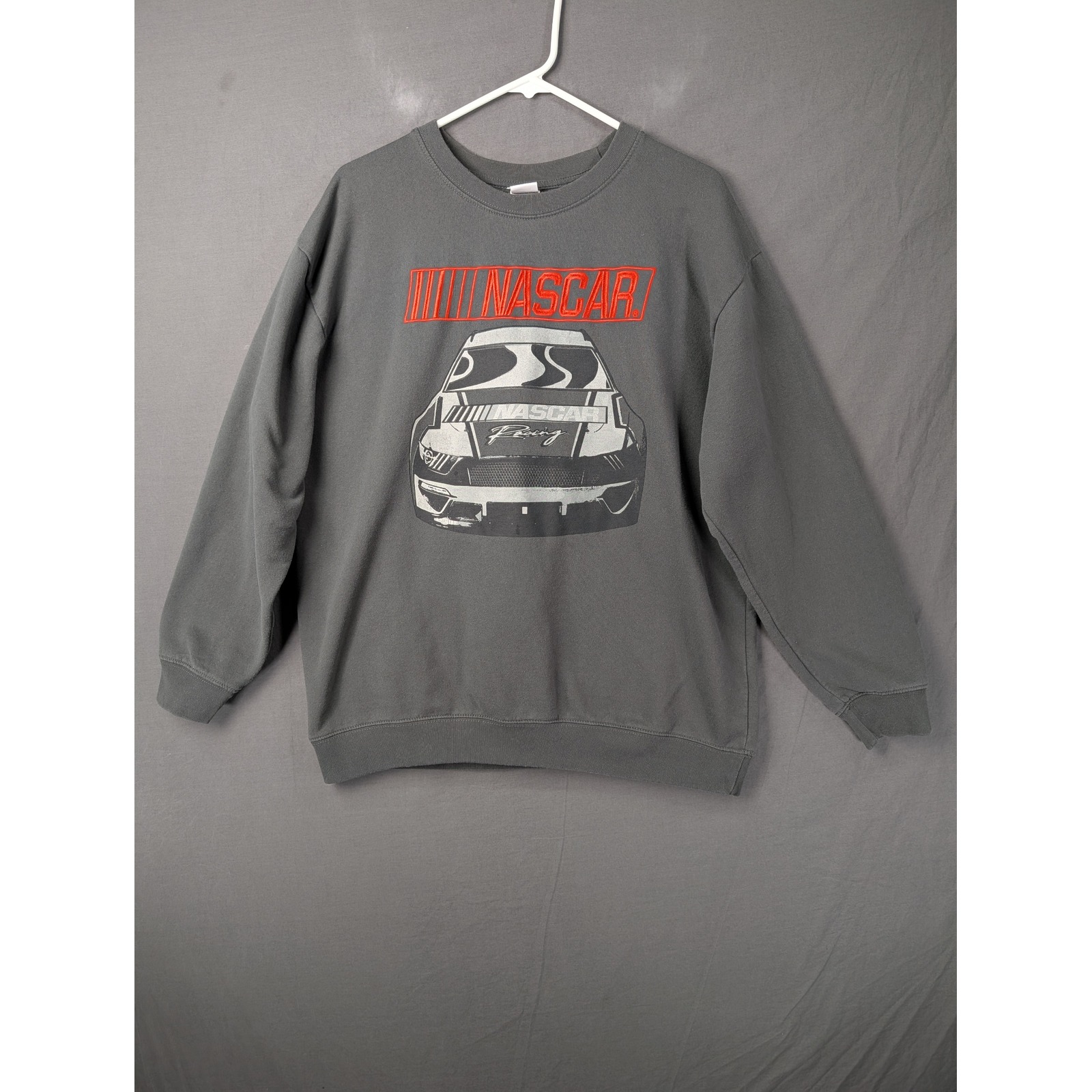 Nascar Daytona 500 Racing Graphic Sweatshirt Gray Mens Large 5228